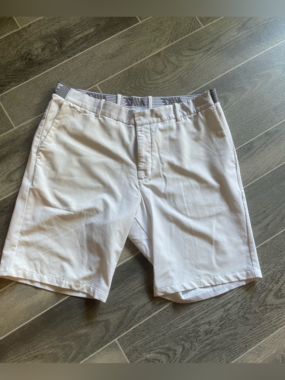 Nike White Performance Shorts with Subtle Gray Logo